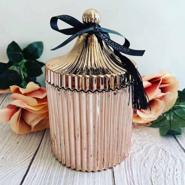 Rose Gold Large Wood Wick Vintage Jars