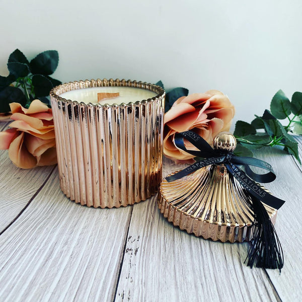 Rose Gold Large Wood Wick Vintage Jars